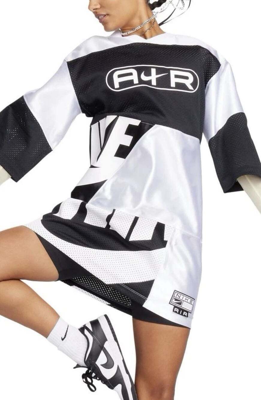 Nike Air Black White Mesh Streetwear Hip Hop Sporty Jersey/ Jersey Dress -XS